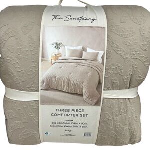 The Sanctuary Tan 3 Piece King Comforter set 104”x 90”